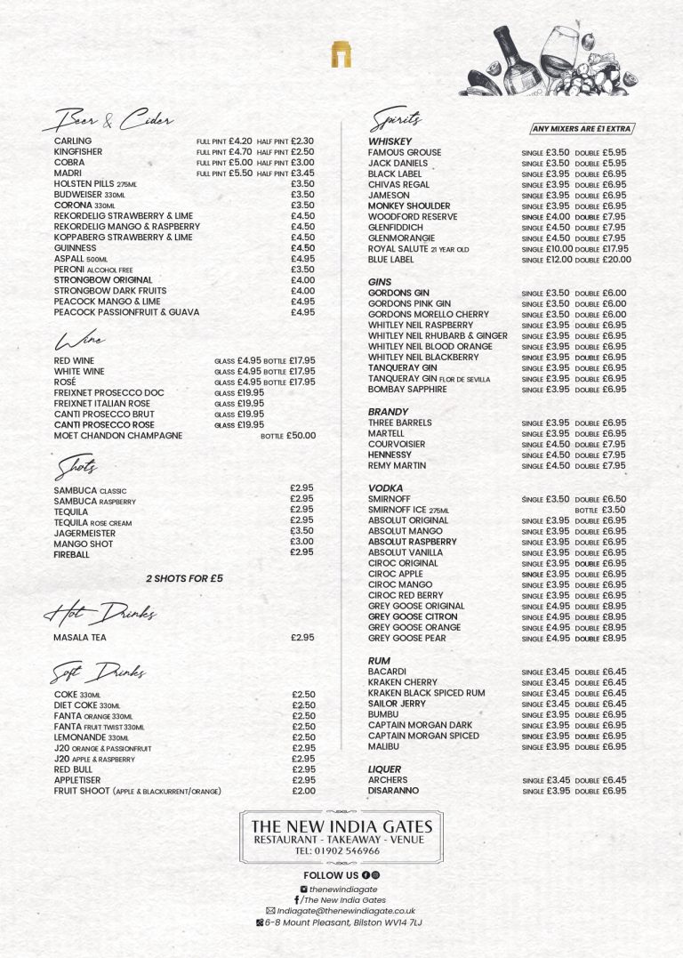 Drinks Menu